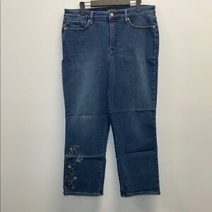 NYDJ Embroidered Relaxed Straight Jeans